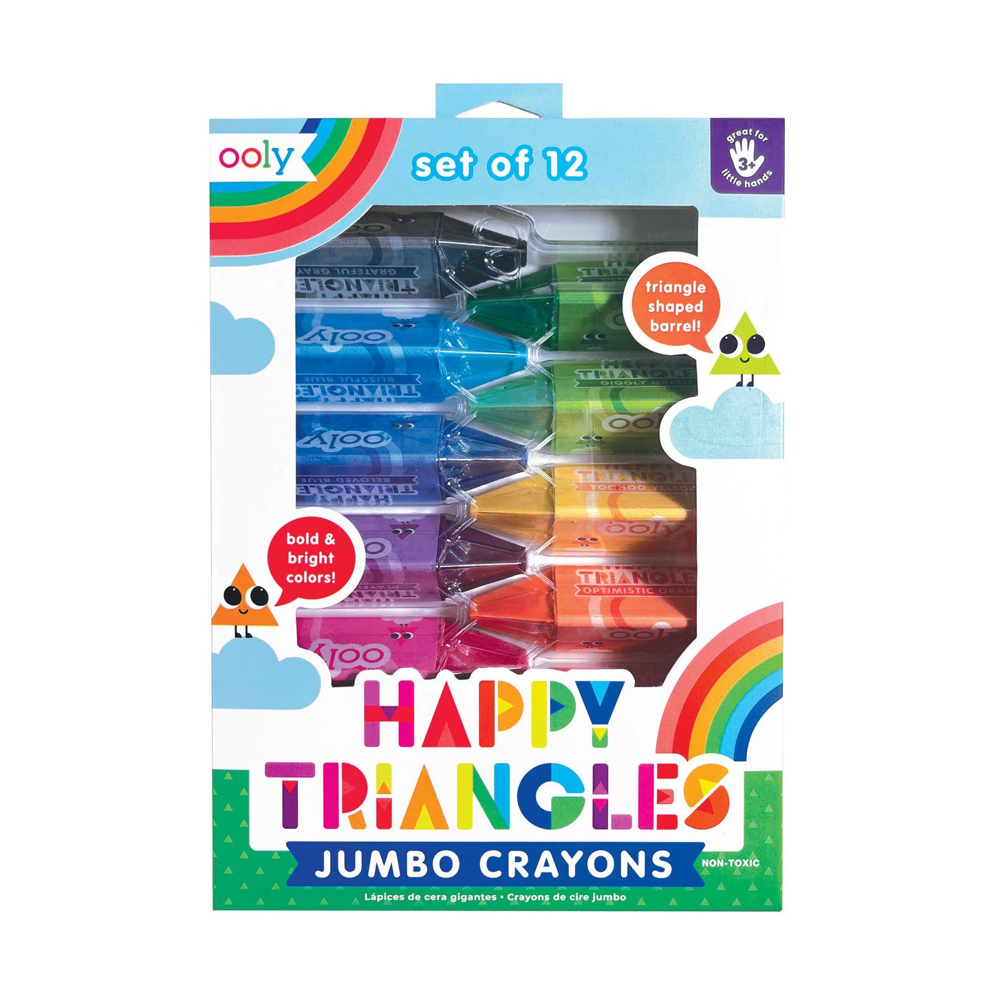 OOLY | Happy Triangles Jumbo Crayons