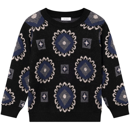 LES DEUX | Aro Paisley Roundneck Black Blueprint