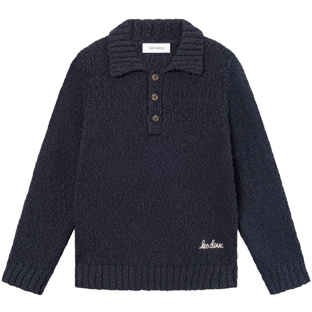 LES DEUX | Errol Cotton Rugby Knit Dark Navy