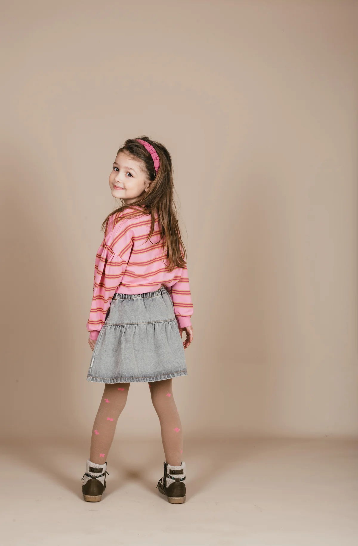 PETIT BLUSH | Ruffle Jeans Skirt